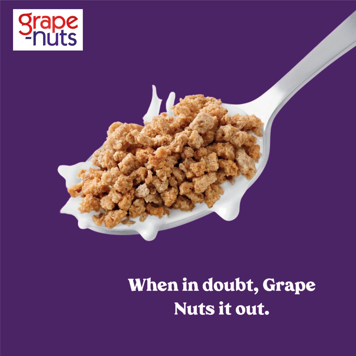 grapenutsUK's tweet photo. When in doubt, regroup with the power packed nutrition of Grape - Nuts #grapenuts #lowinfat #nograpesnonuts #powerpackednutrition #vitamins #minerals #noaddedsugar #nutritionalgoodness https://t.co/E4L3CGMK9v