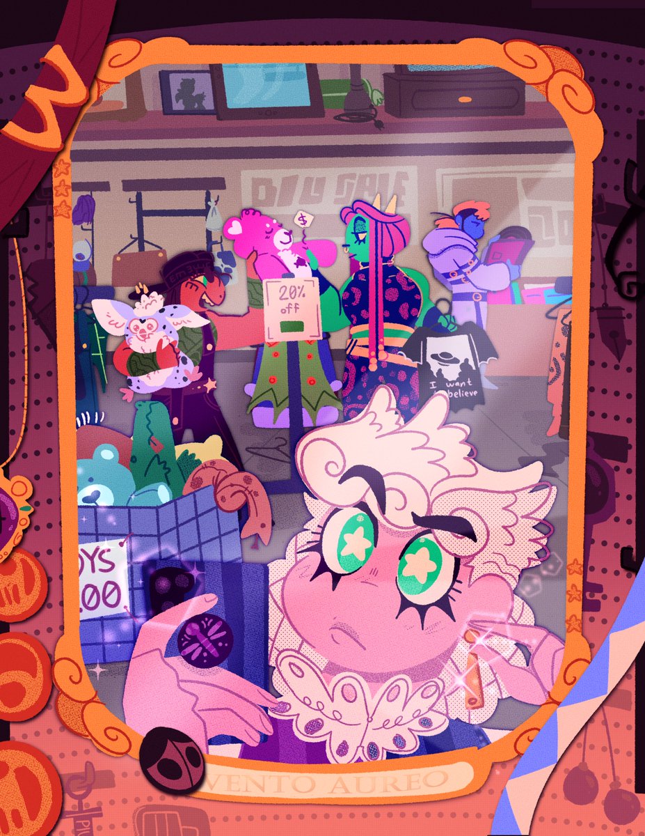 goatpaste's tweet photo. my piece that i did for the @TWW_Zine of Gio and his brothers living it up at the thrift store in a wonderful world :)

#jjba https://t.co/esiJ0knmPk