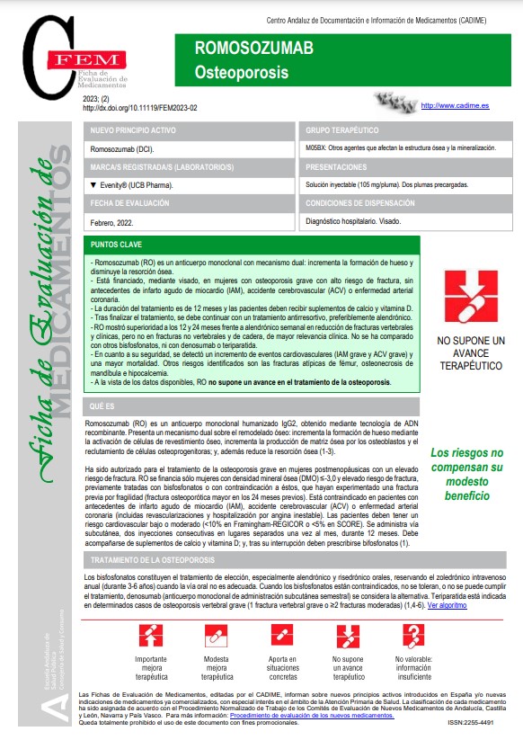 practicaseguras's tweet photo. 🚨💊#SegPac #USM Fichas de evaluación de medicamentos nuevos de @CADIME_EASP. 🔶 𝗥𝗼𝗺𝗼𝘀𝗼𝘇𝘂𝗺𝗮𝗯 𝗻𝗼 𝘀𝘂𝗽𝗼𝗻𝗲 𝘂𝗻 𝗮𝘃𝗮𝗻𝗰𝗲 𝗲𝗻 𝗲𝗹 𝘁𝗿𝗮𝘁𝗮𝗺𝗶𝗲𝗻𝘁𝗼 𝗱𝗲 𝗹𝗮 𝗼𝘀𝘁𝗲𝗼𝗽𝗼𝗿𝗼𝘀𝗶𝘀
📄https://t.co/w2URn3UIqf https://t.co/XYgqplkWgL