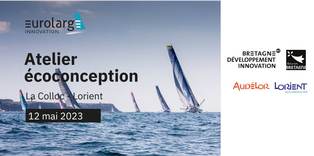 ATELIER ♻⛵ #Écoconception et filière voile de compétition 🌏La transition écologique fait partie des enjeux de la filière ➡ RDV le 12 mai à #Lorient #courseaularge @BretagneBDI @eurolargeinnov @LorientAgglo @regionbretagne audelor.com/evenement/info…