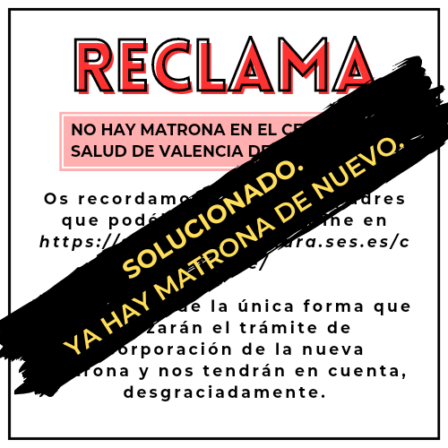 plataformahssp's tweet photo. YA HAY MATRONA DE NUEVO. Para que veamos la efectividad de las reclamaciones. 

Ojalá en un futuro próximo no tengamos que reclamar nada...😒 https://t.co/NeRKi5IWBT