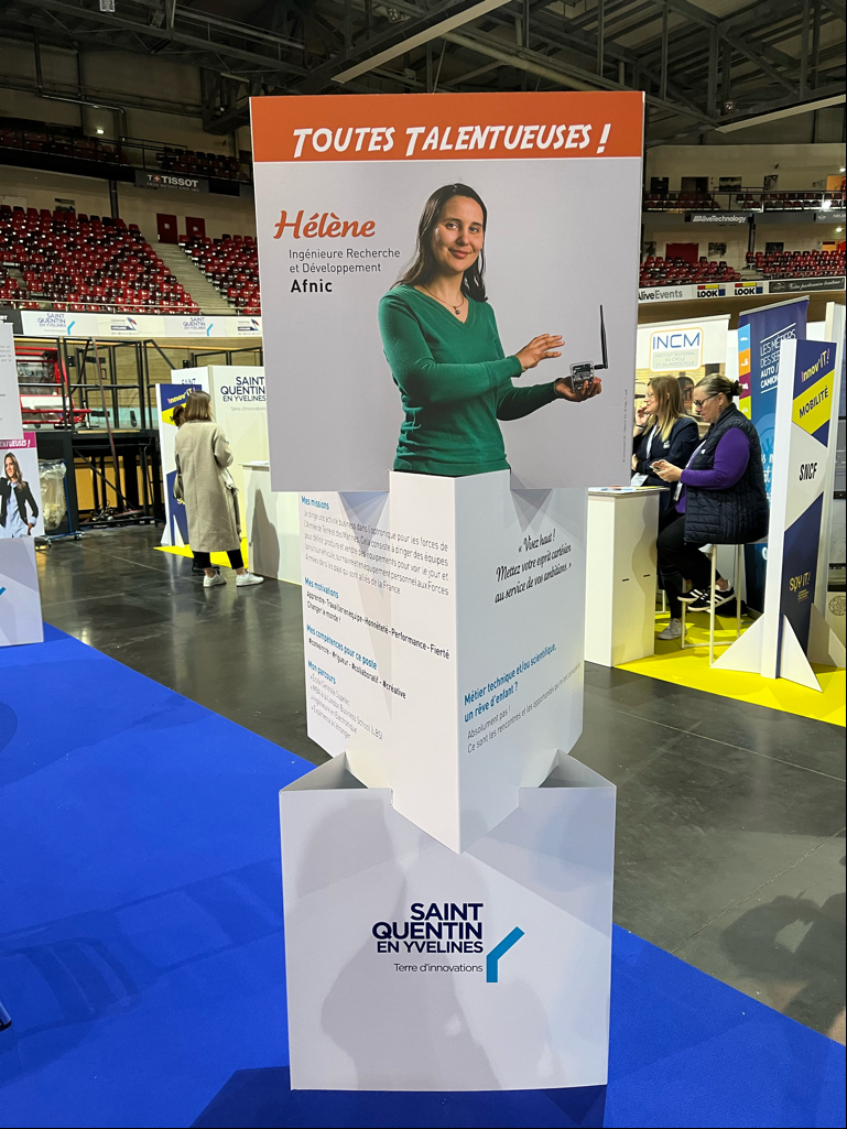 AFNIC's tweet photo. Premier jour du SQY IT, Journée des Talents, au Vélodrome @sqy
Venez rencontrer l'équipe @AFNIC !
Retrouvez notre ingénieure R&amp;D  Hélène Boudon à 10h30 "Être une femme dans le numérique, la tech et les sciences"
https://t.co/9tS0NNgggd
#SQY #Innovation #Yvelines #SQYIT https://t.co/D2ih9aUu3T