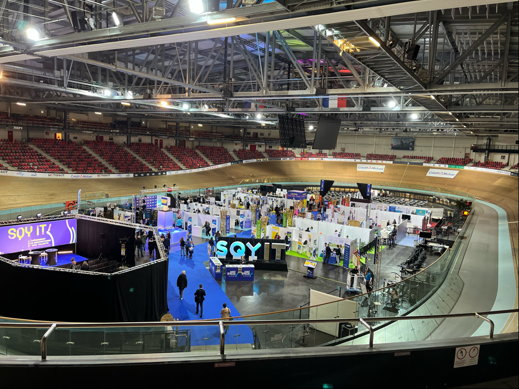 AFNIC's tweet photo. Premier jour du SQY IT, Journée des Talents, au Vélodrome @sqy
Venez rencontrer l'équipe @AFNIC !
Retrouvez notre ingénieure R&amp;D  Hélène Boudon à 10h30 "Être une femme dans le numérique, la tech et les sciences"
https://t.co/9tS0NNgggd
#SQY #Innovation #Yvelines #SQYIT https://t.co/D2ih9aUu3T