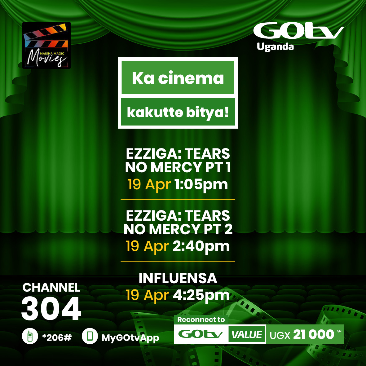 GOtvUganda's tweet photo. Maisha Magic Movies has all your indigenous content.๐ฅ Tune in today to catch the best African dramas. #MaishaMagic #StayConnected #LoveIt https://t.co/5RLznUfouY