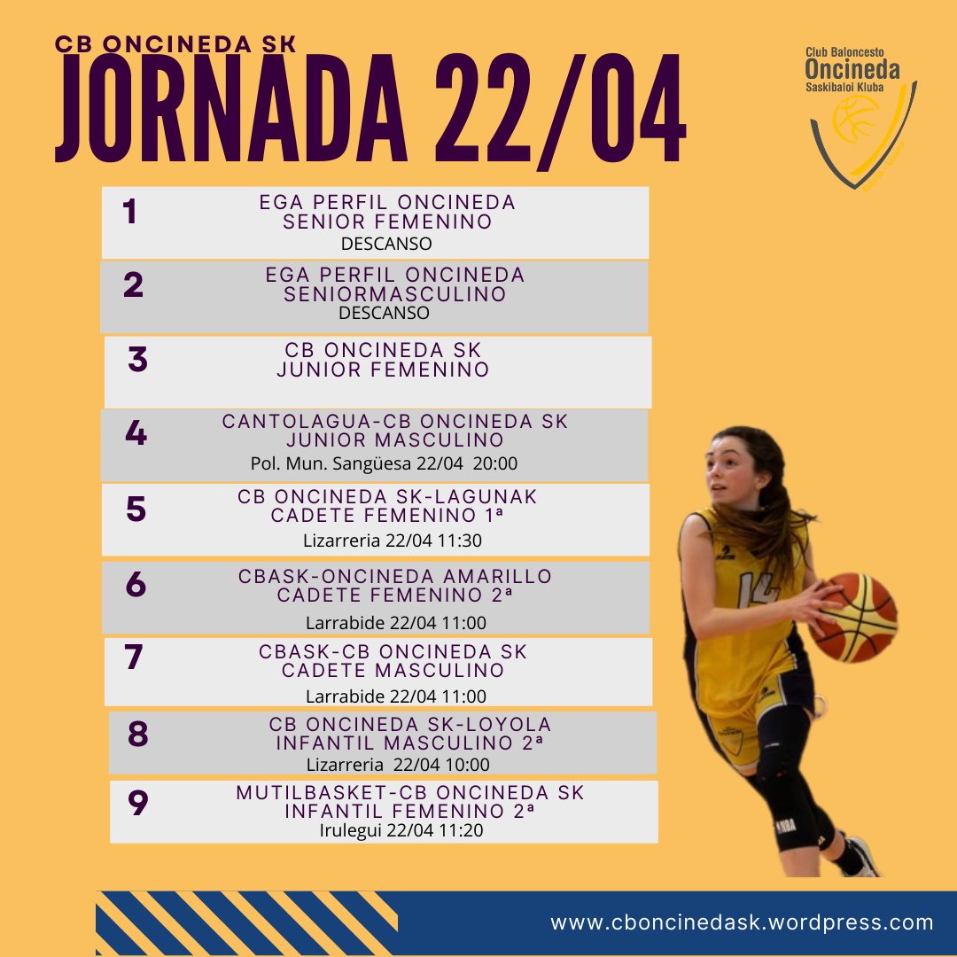 Este semana nuestros equipos @egaperfil_official senior tienen jornada de descanso pero podrás disfrutar en Lizarreria de nuestros equipos de Juegos deportivos que llenarán la.mañana del sábado. Vente y anima a la #familiaamarilla !!!
#oncineda 
#basket🏀