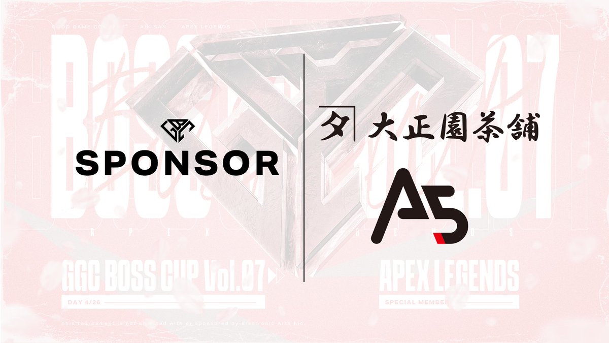 japanese_2019's tweet photo. 【㊗第7回GGC×BOSS CUP 情報解禁🎉】
GGC主催の豪華メンバーAPEXカスタム開催決定👏

前夜祭：4月25日（火）21:00- 
本戦：4月26日（水）21:00-  

📝大会サイトはこちら 
https://t.co/Mp6XbFFzcY

📷公式配信はこちら 
https://t.co/dXX7yOTd7O

#GGC杯 #ApexLegends https://t.co/trsfr917zv