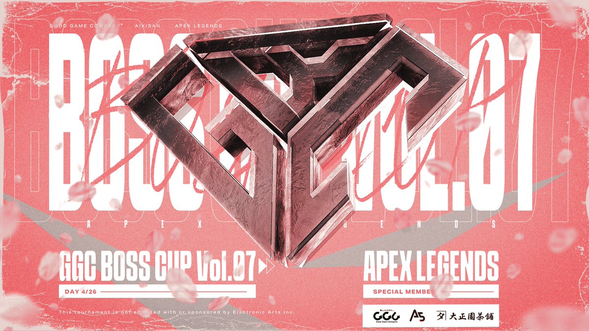 japanese_2019's tweet photo. 【㊗第7回GGC×BOSS CUP 情報解禁🎉】
GGC主催の豪華メンバーAPEXカスタム開催決定👏

前夜祭：4月25日（火）21:00- 
本戦：4月26日（水）21:00-  

📝大会サイトはこちら 
https://t.co/Mp6XbFFzcY

📷公式配信はこちら 
https://t.co/dXX7yOTd7O

#GGC杯 #ApexLegends https://t.co/trsfr917zv