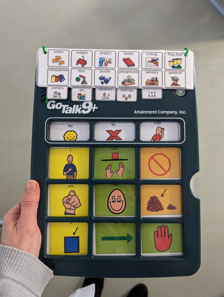 Communi_con's tweet photo. I gave my Go Talk a wee upgrade using The AAC for All's flip top printable - download for free here:https://t.co/WLTHAla3PZ
I saw my colleague add a note on the back of hers as a reminder of what's on each level so I've added a laminated bit of paper as well. #AAC #Augcomm https://t.co/ST39shOftd