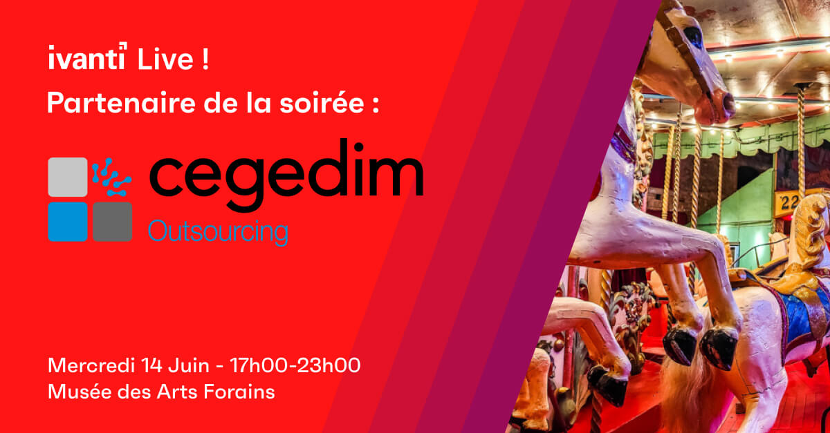 Cegedim_CO's tweet photo. 🚀On bloque la date ! | Retrouvez l'équipe @Cegedim_CO le temps d'une soirée #IT avec @IvantiFrance  le 14 juin prochain. Des moments d'échanges, de partage, de magie et de jeux vous attendent 👉https://t.co/VSszbQeNv7  #DEX #cybersecurite #ITSM #ITA https://t.co/fn6fZw0wmL