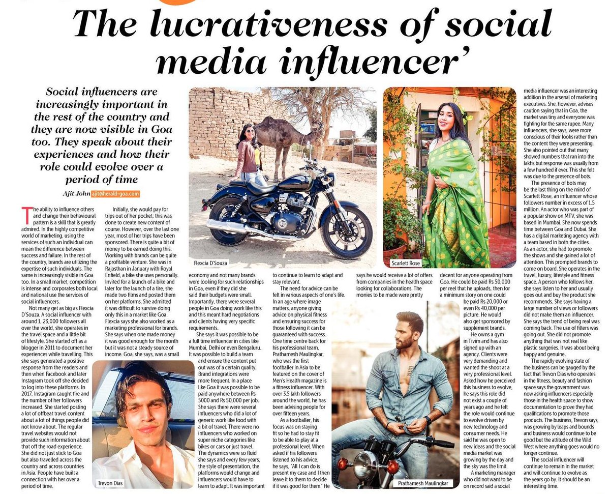 This happened today. ✨

Read: heraldgoa.in/Cafe/The-lucra…

#featured #goa #influencer