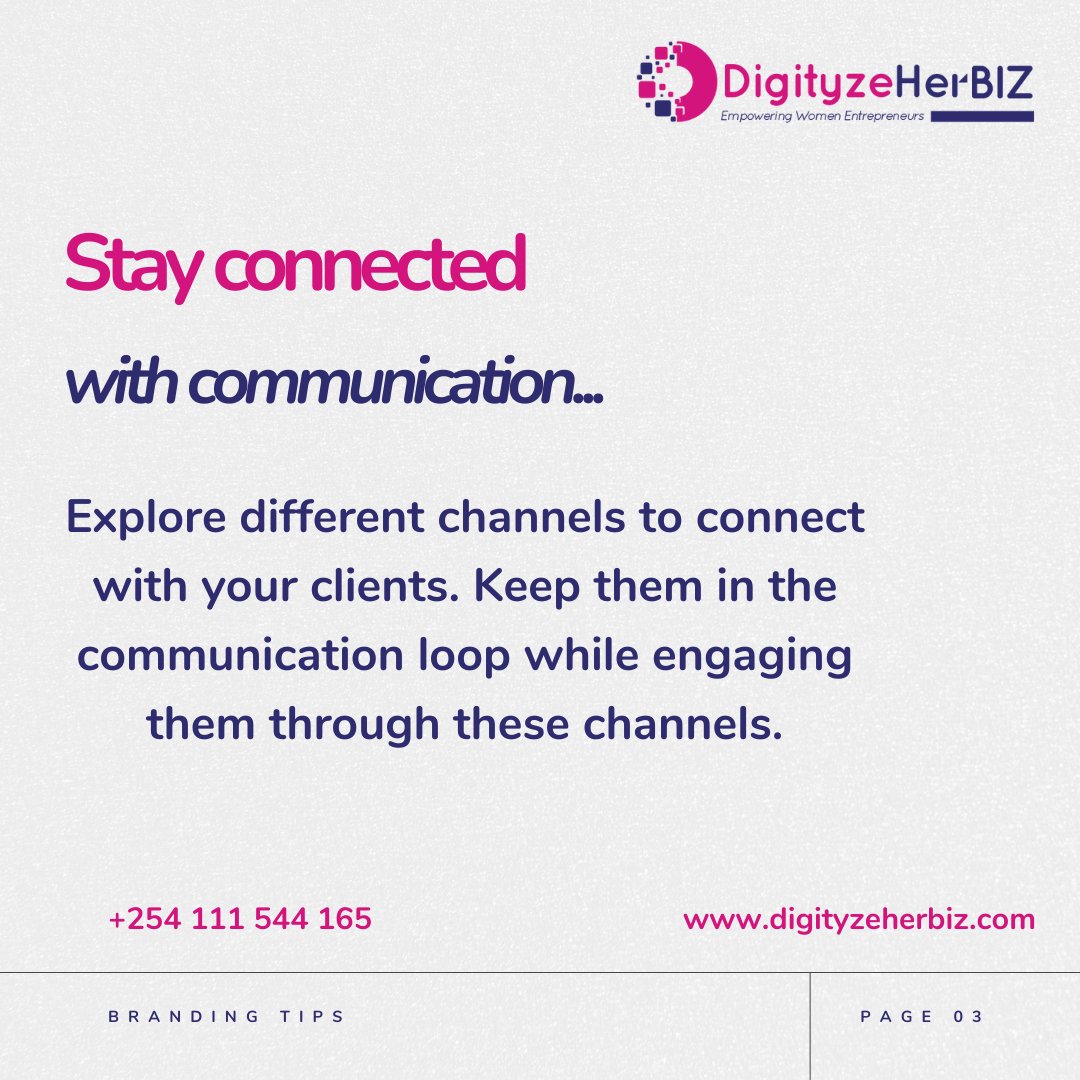 Branding helps build a professional image and attract high-quality clients and partnerships. 

What other #branding tips do you know? 

#brandawareness #brandingstrategy 
#brandingtips #womanentrepeneur 
#DigityzeHerBiz #Crowdol 
#womanentrepreneurs #womanentrepreneurship