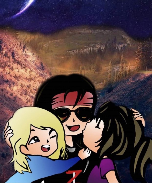 CathyGraphics3's tweet photo. It's not to brag but I love the drawing I made in collaboration with my little sister ⁦@anadel2005⁩ .
It represents her, @ZetaJDOficial &amp; me .
We hope to have succeeded in illustrating the affection that we share all 3! 

#AmigosDeVerdad
#ZetitaStore https://t.co/wLz5FVsDgF