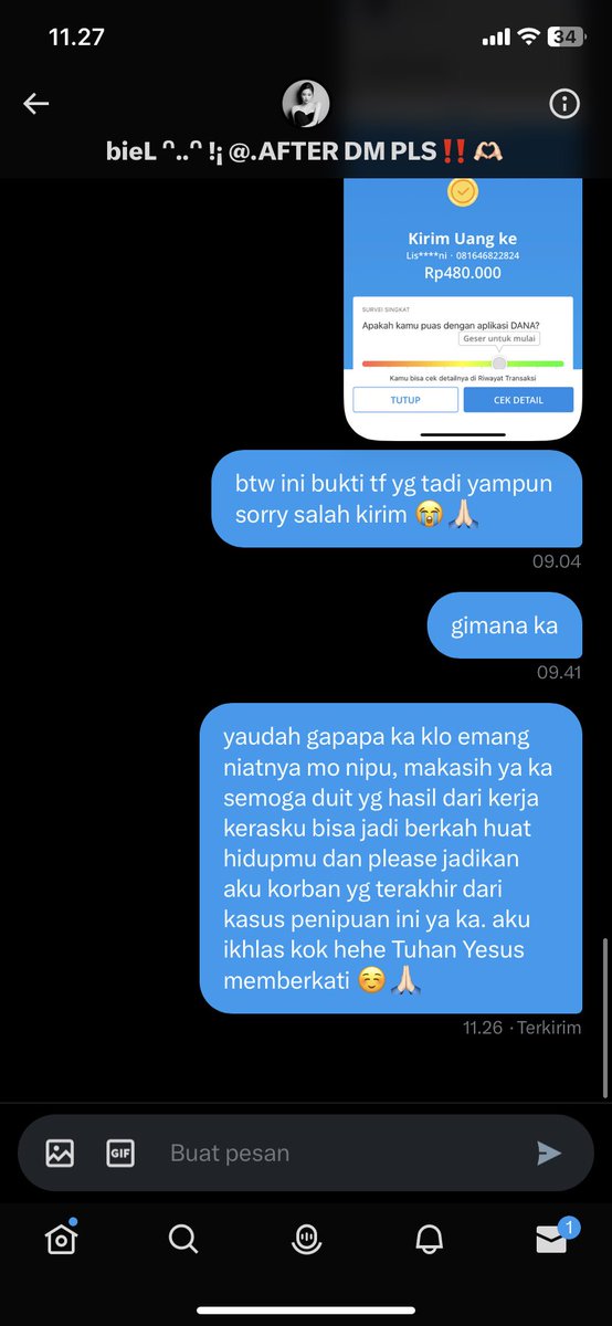HELP RT! 

hati hati ya kalau mau beli aku ml di user @xforjiecung soalnya aku habis di tipu 480K dan aku juga salah karna kurang teliti. thankyou ka semoga duitku bisa membawa rezeki yg bagus buat hidupmu GBU ^^ 

#zonauang #zonaba #zonabu