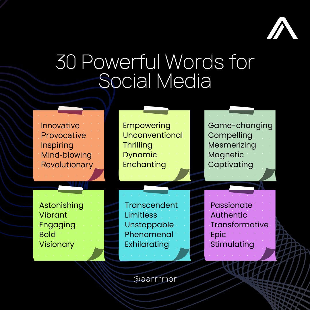 aarrrmor's tweet photo. Boost your #socialmedia game with expert-approved buzzworthy adjectives and enticing verbs from https://t.co/B6dkwNHM4A, https://t.co/Qt7Sq2PoQd, https://t.co/3dmVwbm9E0, and https://t.co/DxRWF2wBvK. Elevate your posts and increase #engagement today! 

#Marketingtips https://t.co/x4sd0nF8nk