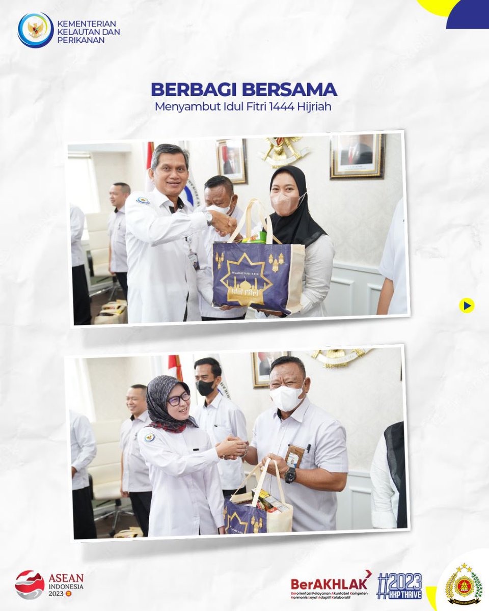 ditjenpsdkp's tweet photo. #SahabatBahari, di penghujung Bulan Ramadan ini Ditjen PSDKP melaksanakan Halal Bi Halal dan Santunan Anak Yatim Piatu Menyambut Idul Fitri 1444H ☺️

#PSDKPSahabatNelayan

@kkpgoid
@adin_psdkp 

#KKPThrive
#EkonomiBiru 
#PSDKPHebat
#SaktiWahyuTrenggono
#PSDKPbentengKKP https://t.co/ea5nHccKBo