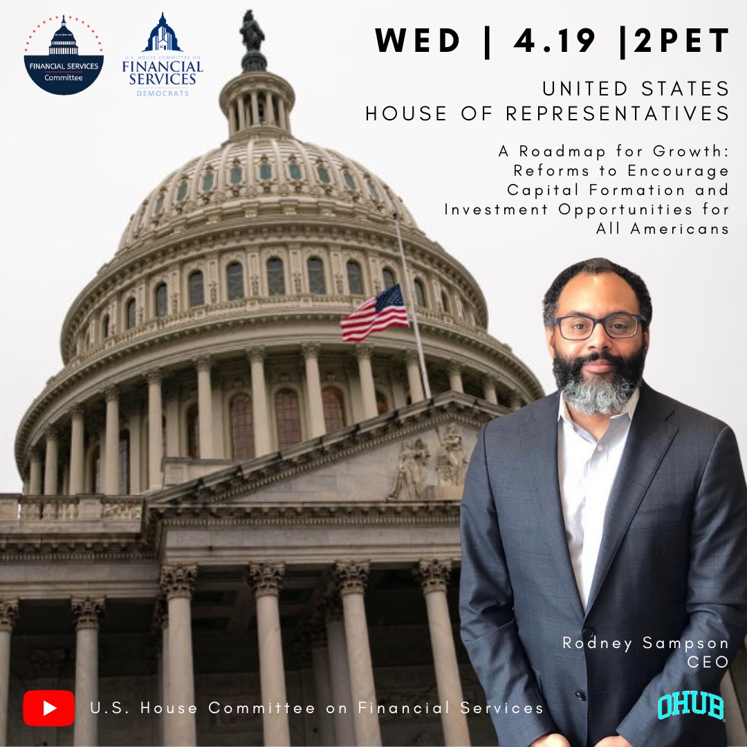 rodneysampson's tweet photo. Tomorrow, I am testifying before the U.S. House of Representatives Financial Services Committee, Subcommittee on Capital Formation. I invite you to read my written testimony, watch the hearing and amplify to your ecosystem, https://t.co/WNXEo4F1ef https://t.co/4uN3bDmfbi