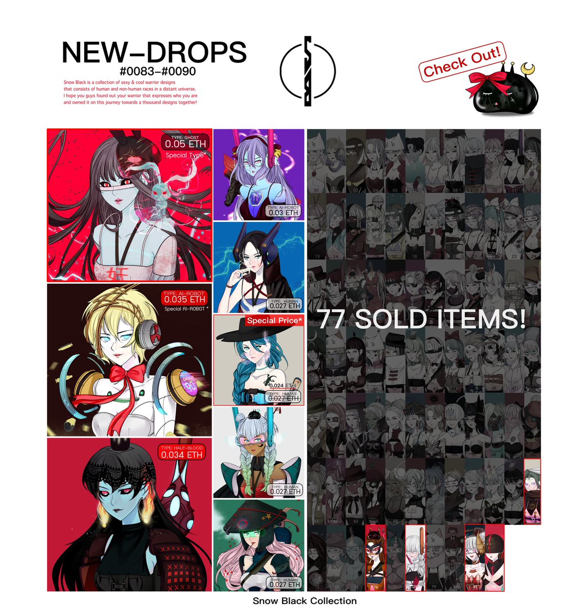 🚨 #NEWDROPS 🚨|🔥#0083-0090🔥

Ready to fight in all situations!!!
🚀77 sold items till now.🚀
Don't be shy to collect some 2~3 pretty warriors from us.
Our battles continue to heat up.

⚫️ Opensea : opensea.io/collection/sno…
⚫️ Discord : discord.gg/7RdK7J5Er6
_
#NFTCollection
