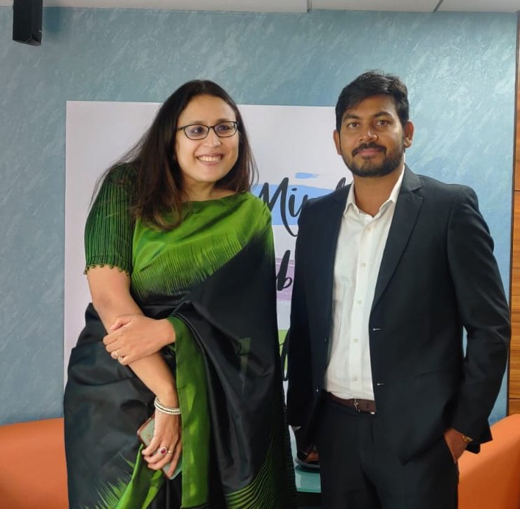 VasuBandaru99's tweet photo. It was wonderful to meet Ms @iRadhikaGupta, MD &amp; CEO at Edelweiss asset Management company. Insightful discussion on personal finance, investmens &amp; markets. @tca2021 @EdelweissMF

#mutualfunds #personalfinance #investments #stockmarkets https://t.co/QbuD9Vuu1T