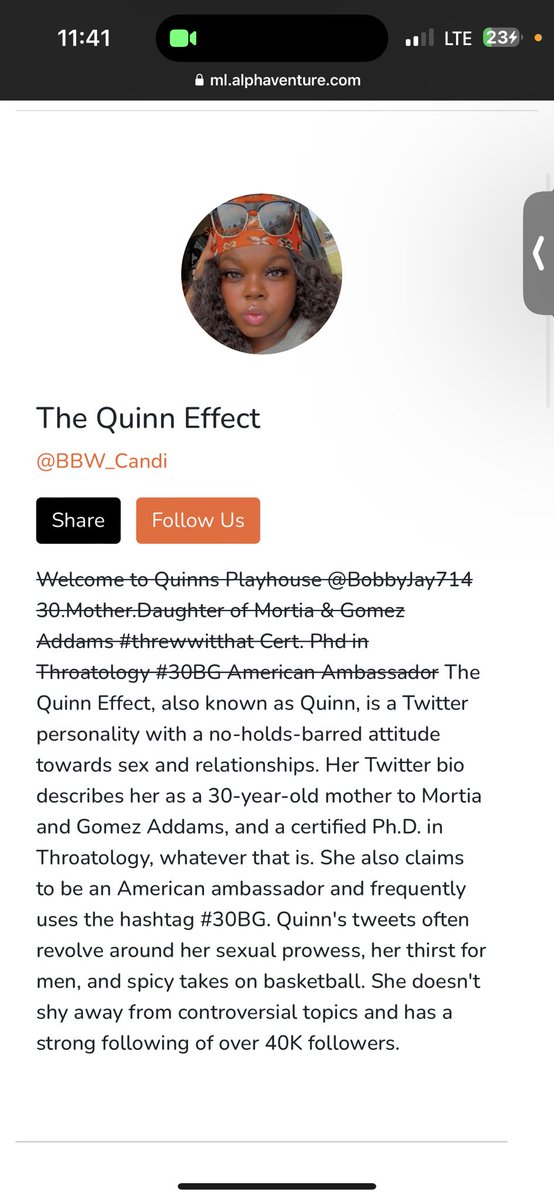 CandiTEMP's tweet photo. It should’ve said Daughter to Morticia and Gomez Addams but okay but this shit is spot on ( but I like to quench my thirst so why not lmao)
Check out my Twitter lookalike bot here: https://t.co/u1nDC97GUK
#AlphaVenture #MyAIBot #TwitterRaps https://t.co/L1vcja8HFG