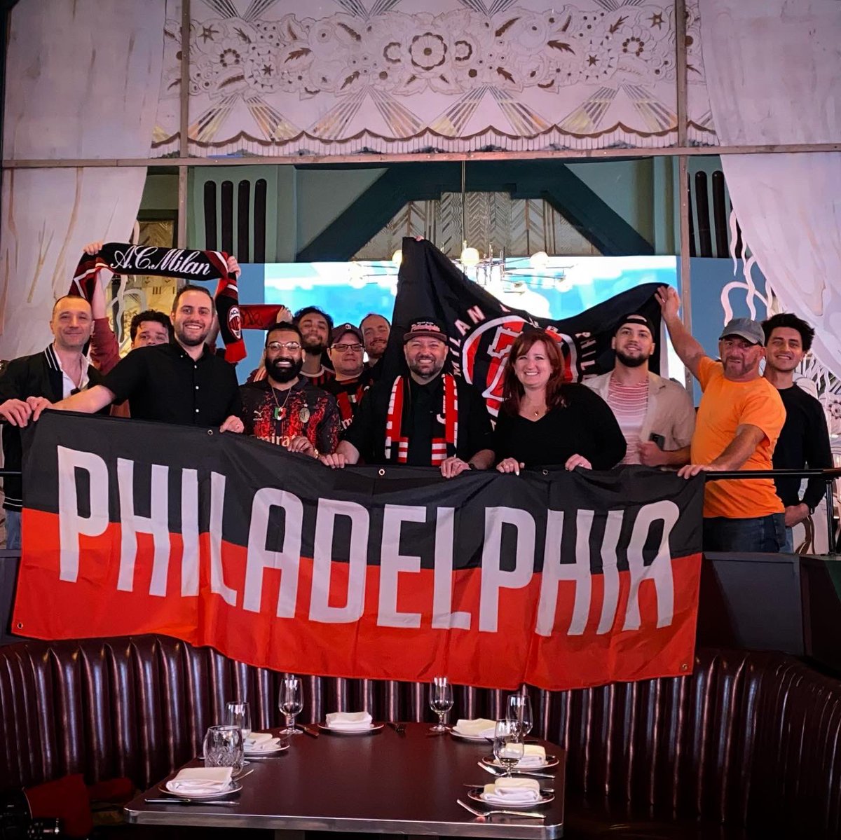 MilanClubPhilly's tweet photo. Great match, atmosphere and result! Thank you, @Bankrollphl and staff, for hosting us and for the wonderful hospitality. Thanks to all who joined us today - the turnout was awesome! Can't wait to do it again for the next round. AVANTI!!! #SempreMilan #ForzaMilan -DF https://t.co/1kGsLh0Va8