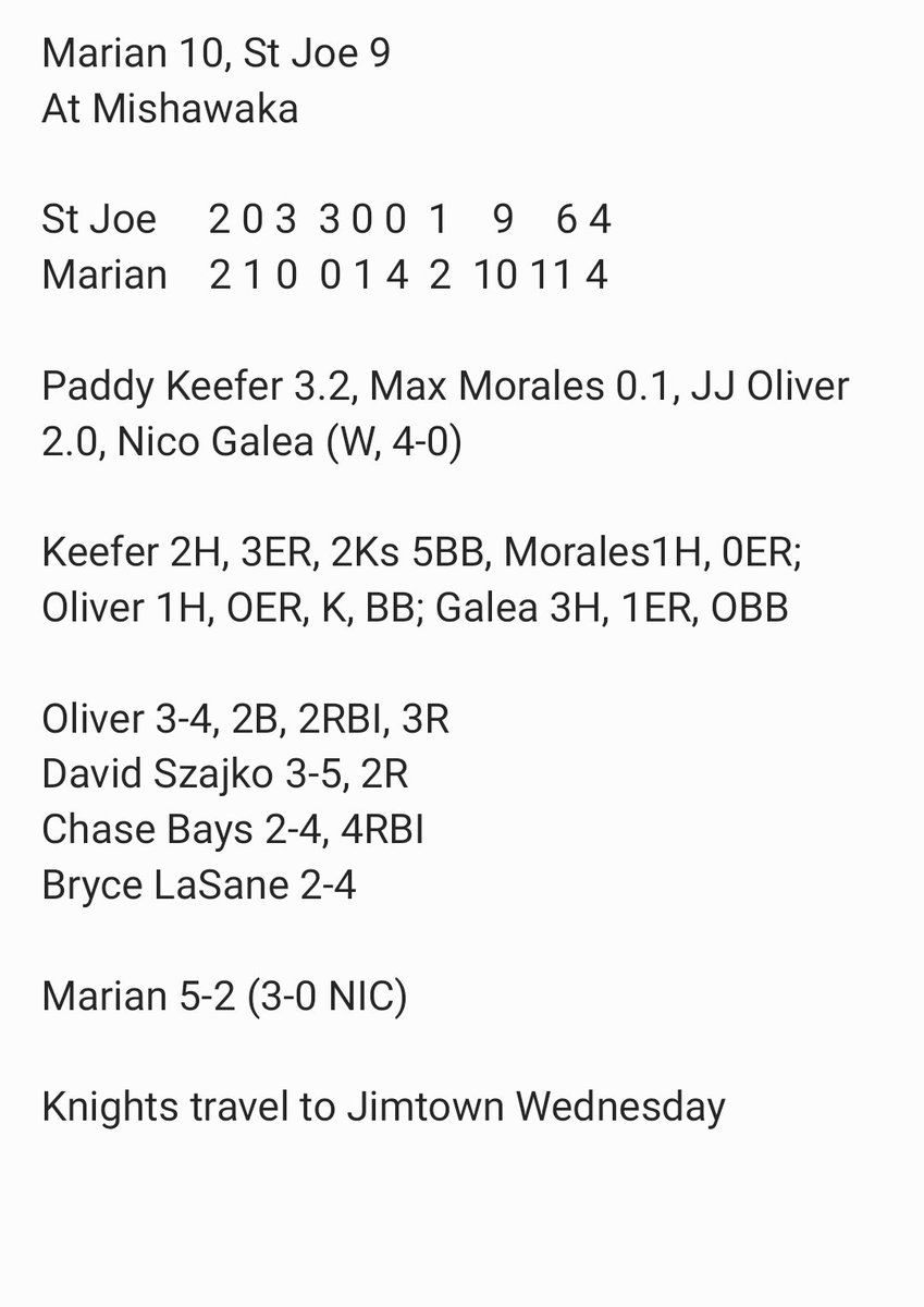 Marian Baseball tweet media
