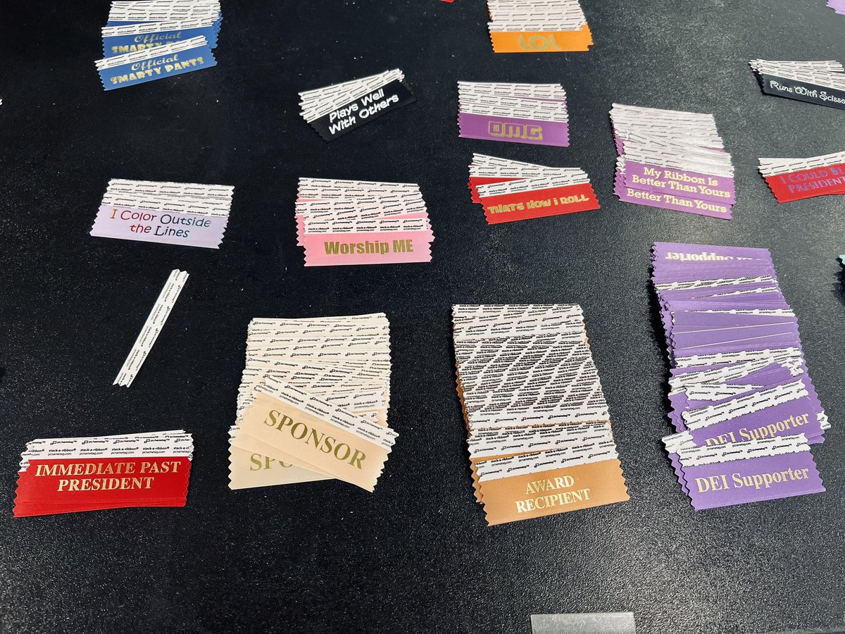 raryals's tweet photo. @USS_Dams 2023 Annual Convention has some fun badge flair! In addition to the typical designations, there are options like “Offical Smarty Pants,” “I Color Outside the Lines,” “My Badge is Better than Your Badge,” -- and many others. #USSD_2023 #CharlestonSC #Dams #Levees https://t.co/EeuuojqMPP