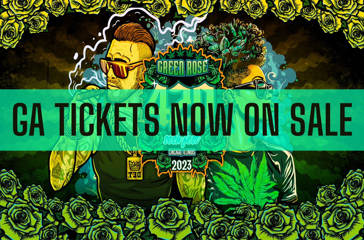 greenrosebrands's tweet photo. Official Green Rose 420 Sesh Fest T-shirts are available for purchase https://t.co/WYLP5oHszf
Get yours now before they are gone! 👻
📣GA tickets on sale here 👉🏽 https://t.co/JERHQaMZRL 🎫 
We have limited space so please reserve your tickets in advance! 🙏🏽
See you all soon! 🔥💨 https://t.co/Mj0OLcBD3Y