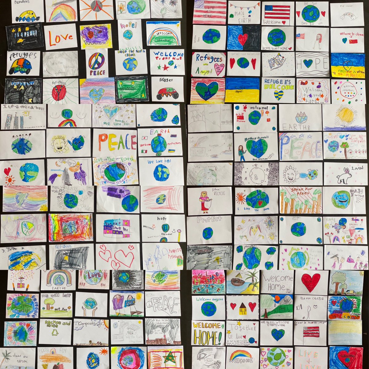 lori_huntsman's tweet photo. #DOUBLEDAYS ๐ More than 100 postcards made with love means $1,000 to support @studentsrebuild #WelcomingRefugeesProject ๐ Proud of @SpreckelsSD Wildcats for using art and creativity to make a difference! #teachertwitter #art @sdschools ๐โฎ๏ธ๐๏ธ https://t.co/ze9H9Yu1zT