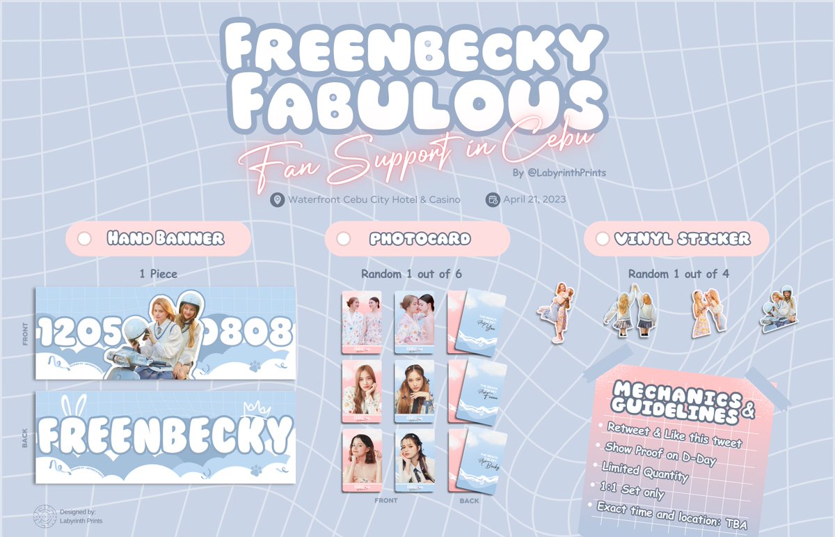 labyrinthprints's tweet photo. Cebu Folks, this is for you! 

#FreenBeckyFanBoomCebu Fan Support Freebies Giveaway by Labyrinth Prints

Set Inclusion:
• 1 Mini Hand Banner
• 1 Random Photocard 
• 1 Random Sticker 

More details on pubmat  

#FreenBeckyFanBoomMNL #FreenBecky #srchafreen #beckysangels https://t.co/i6NL8dHMsB