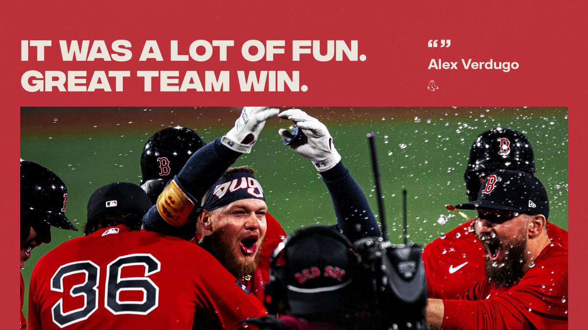 RedSox's tweet photo. What a night. What a game. What a win, https://t.co/LURS4103c3