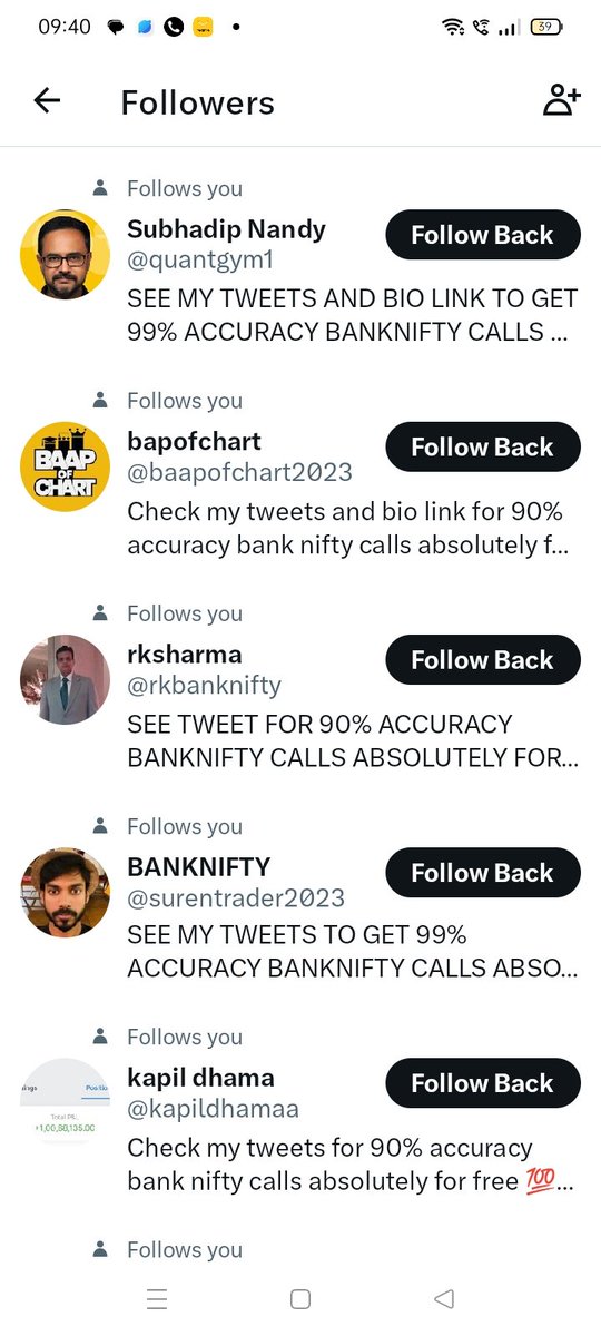 LearnerSofia's tweet photo. This is the Best Backtest results I have seen ever.
What I got is 3 likes 1 retweet 5 messages and 9 followers most of them are from fake IDs of big handles. https://t.co/WWLy937b5N