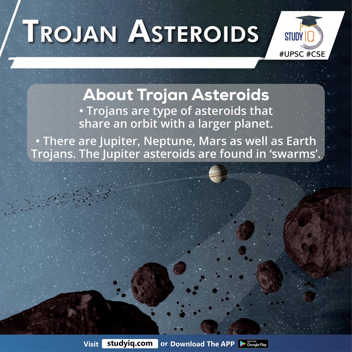 upsciq's tweet photo. Trojan Asteroids
#trojanasteroids #nasa #lucy #trojanasteroidsofjupiter #jupiter #whyinnews #typeofasteroids #neptune #mars #earth #swarms #solarsystem #trojanasteroidswarms #lucymission #atlasv401rocket #humanancestor #homininsspecies #upsc #cse #ips #ias https://t.co/DFNZE2nlBu