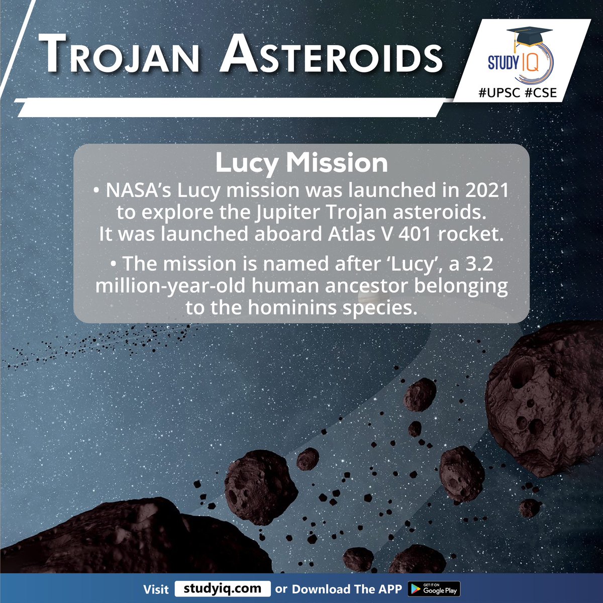 biographyiq's tweet photo. Trojan Asteroids
#trojanasteroids #nasa #lucy #trojanasteroidsofjupiter #jupiter #whyinnews #typeofasteroids #neptune #mars #earth #swarms #solarsystem #trojanasteroidswarms #lucymission #atlasv401rocket #humanancestor #homininsspecies #upsc #cse #ips #ias https://t.co/0TykFDevQV