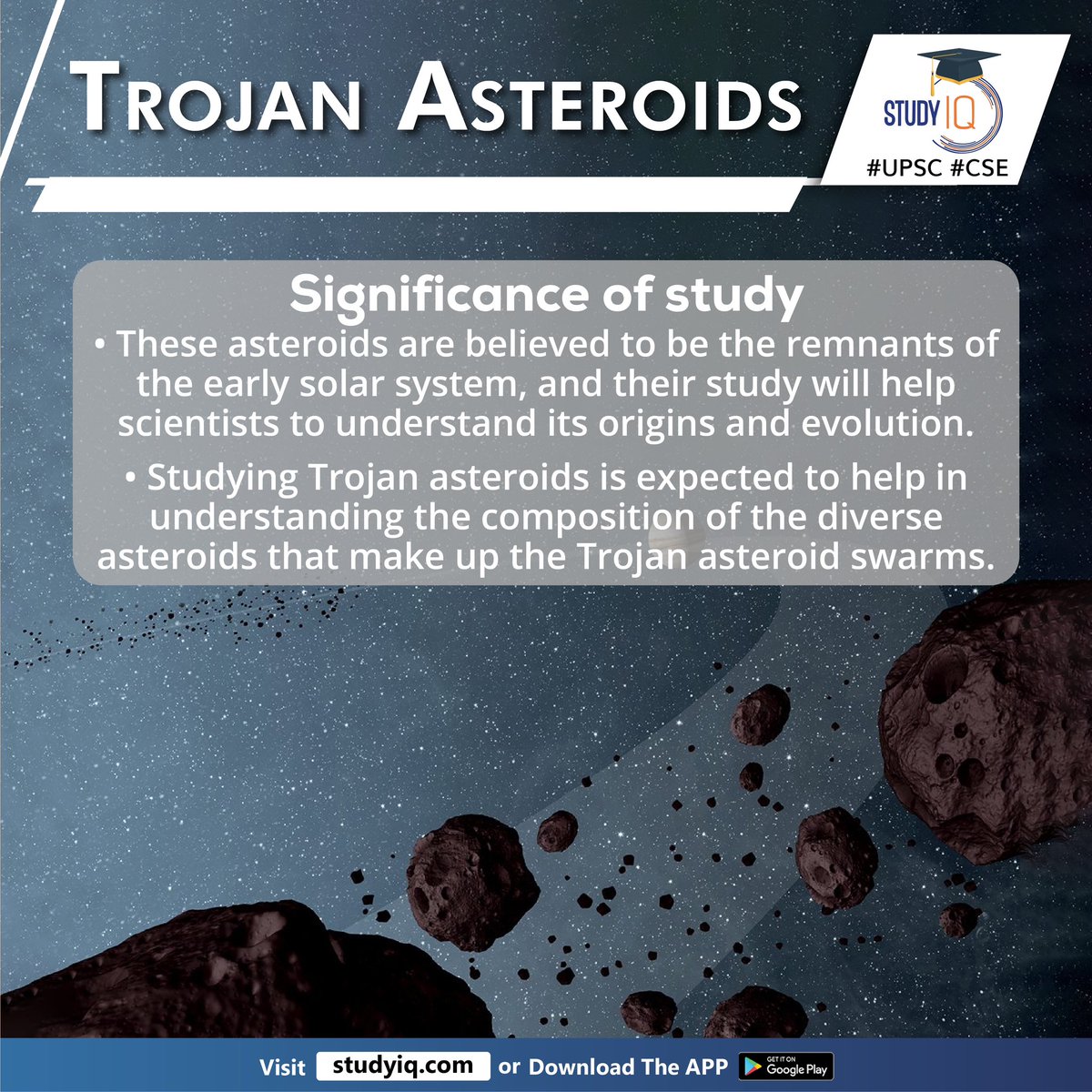 biographyiq's tweet photo. Trojan Asteroids
#trojanasteroids #nasa #lucy #trojanasteroidsofjupiter #jupiter #whyinnews #typeofasteroids #neptune #mars #earth #swarms #solarsystem #trojanasteroidswarms #lucymission #atlasv401rocket #humanancestor #homininsspecies #upsc #cse #ips #ias https://t.co/0TykFDevQV