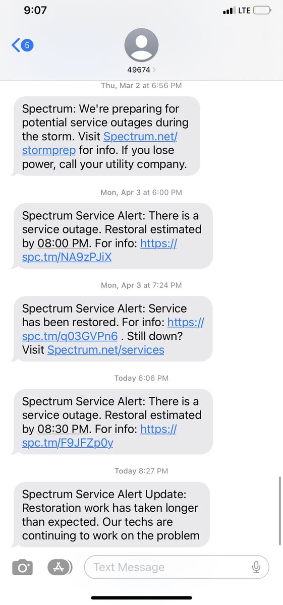 aldrigeong's tweet photo. @GetSpectrum Luckily I don’t have Spectrum mobile or else I will not be able to tweet this out about our home internet service is interrupted on a monthly basis. I am not switching from @TMobile service. Starting to look for home internet service. 2 hours after not restored. https://t.co/QutIU0CdtP