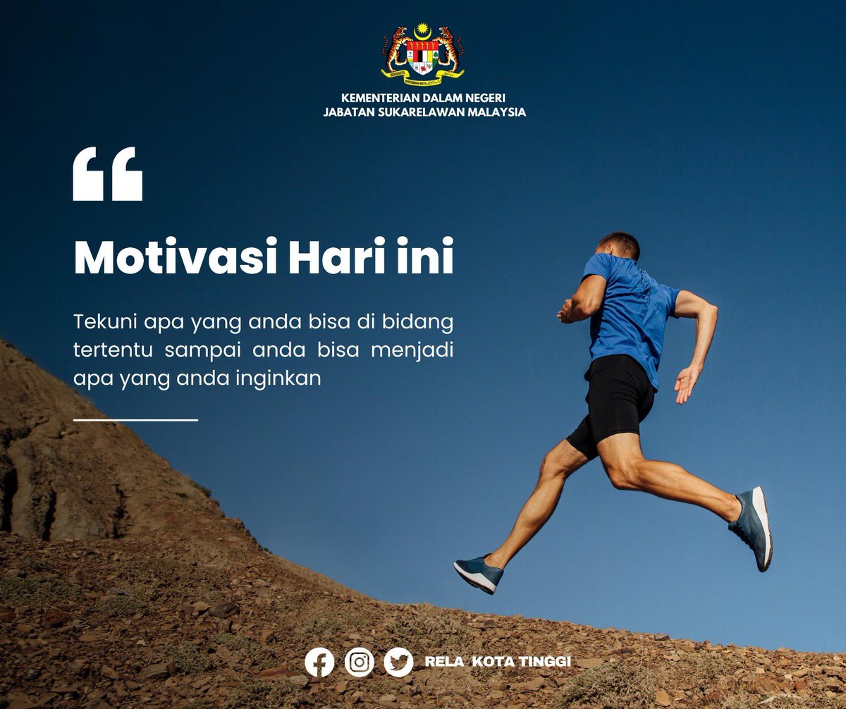 RELAKOTATINGGI's tweet image. 19 April 2023 

MOTIVASI HARI INI

salam ramadhan 

#KDN #KitaDemiNegara #relamalaysia #SetiaBerbakti #relakota 
#DariRakyatBersamaRakyatUntukRakyat

Kementerian Dalam Negeri (KDN) 
RELA Malaysia
RELA Negeri Johor - Laman Rasmi