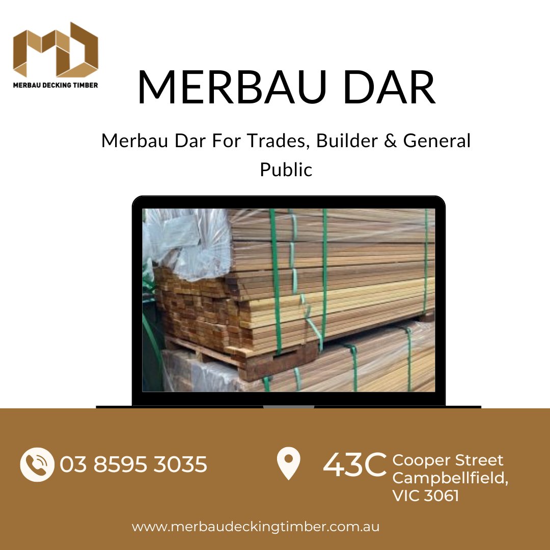 merbaudeckingt1's tweet photo. Merbau Dar is a trendy hardwood choice for its colour and grain. It can be used as feature beams, fencing, gates, pergolas, exterior furniture, screenings and veranda.
https://t.co/Znaa1lDLt1
#merbau #merbaudar #dar #merbaudarMelbourne https://t.co/iVLsWydX29
