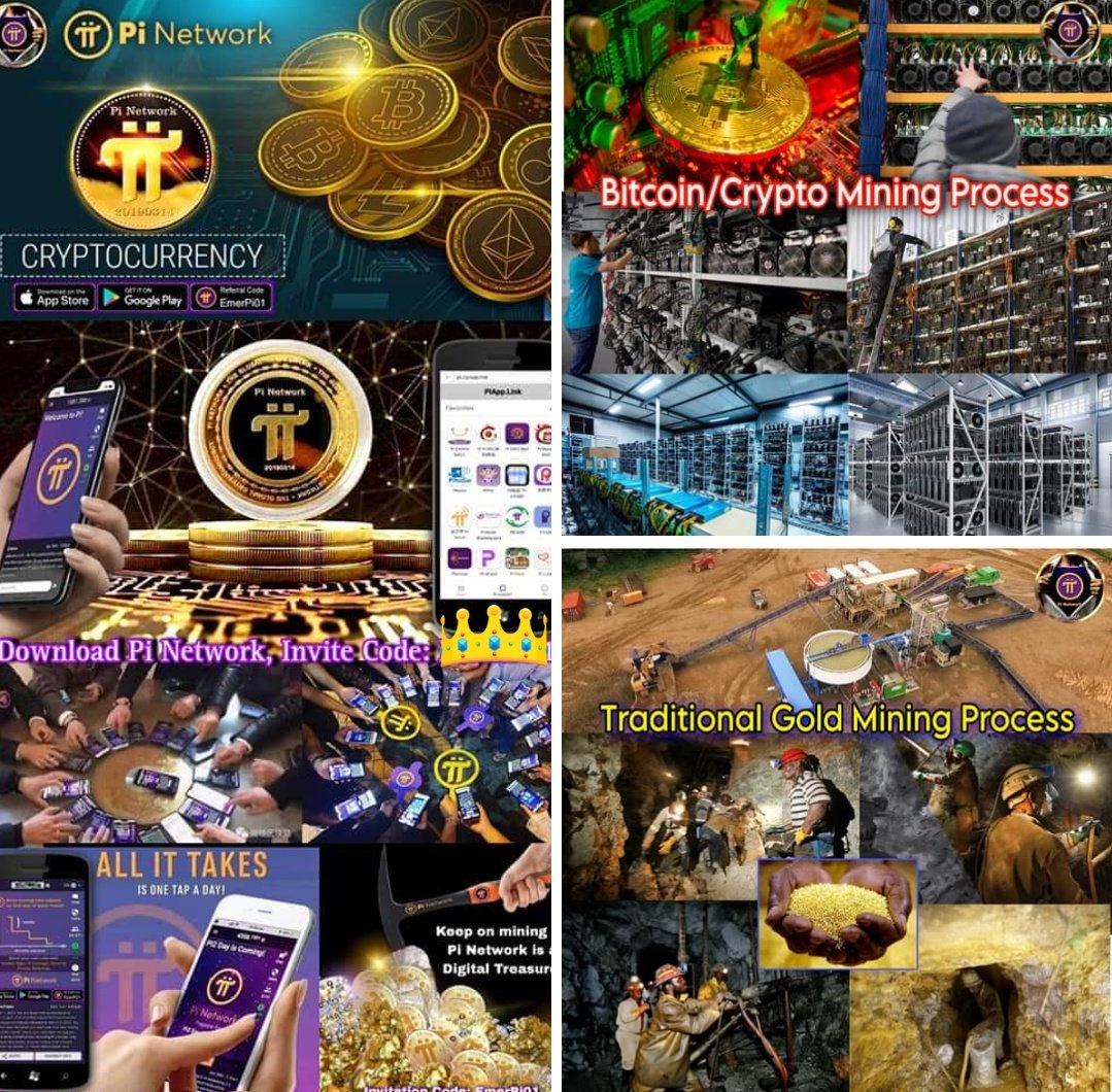 PiNewsMedia's tweet photo. 🪖🔦⚒️⛏️ TRADITIONAL MINING:
• Traditional Mining also known as old-school mining, is a mining method involving the use of simple manual tools, such as shovels, pickaxes, hammers, chisels and pans. It is done in both surface and underground environments. Traditional Mining needs a lot of money, worker/miners, equipment & government permission to operate such mining activities. Until the early 1900s, traditional mining was widely used throughout the world..

🖥️💻⚒️🪙 BITCOIN/CRYPTO MINING:
• Bitcoin & Cryptocurrency mining refers to the process where a global network of computers running the Bitcoin/Crypto code work to ensure that transactions are legitimate and added correctly to the cryptocurrency’s blockchain. Mining is also how new Bitcoin is entered into circulation. The computers that mint new Bitcoin use a tremendous amount of electricity, often generated by fossil fuels. Since Bitcoin was released in 2009, the energy required to produce the cryptocurrency has increased as the network raises the mining difficulty to keep the flow of new blocks of transactions steady even as more miners get involved. Bitcoin mining is usually a large-scale commercial affair done by companies using data centers with purpose-built servers. Mining farms can have many mining computers held in warehouses. Millions of dollars are needed to build a Bitcoin/Crypto Mining Farm..

📱⚡⛏️🪙 PI NETWORK PI MINING:
• The Pi Network is a cryptocurrency project created by Stanford University PhDs that aims to make mining accessible to all users. On 14 March 2019, they published a whitepaper and released the Pi Network app. The app is used to mine the Pi cryptocurrency, with users pressing a button every 24 hours. Pi can be mined by anyone even by an ordinary people who has installed the associated app on their mobile phone. Moreover, the mobile device doesn't suffer from the increased workloads that traditional mining equipment is traditionally subjected to. Nodes on the Pi Network rely on an algorithm based on the Stellar Consensus Protocol (SCP). Pi mining is simple and is done using a special mobile app installed on a mobile phone. Pi Network mining app is free and doesn't consume any noticeable amount of electricity for its operation. As a result, no matter what the price of the coin is once it's listed officially on cryptocurrency exchanges, its miners will see a profit for sure...

@PiCoreTeam 
#PiNetwork #Crypto #Web3 #Blockchain #Bitcoin