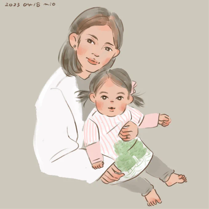 久々に似顔絵描いたお友達とそのムスメちゃんまた企画やりたいなー 
