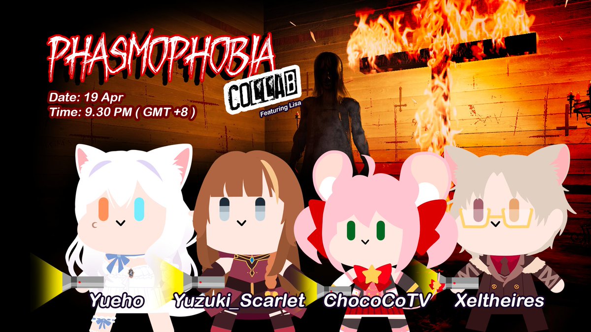 Chococo_TV's tweet photo. Phasmophobia Collab tonight with Yue, Yuzuki and Xeltheires! Let the chaos begin!
📅 19 Apr 2023
⏰ 9.30 PM (GMT+8)
#vtuber #chococotv #envtuber #myvtuber #sgvtuber https://t.co/CFD7Oeix74