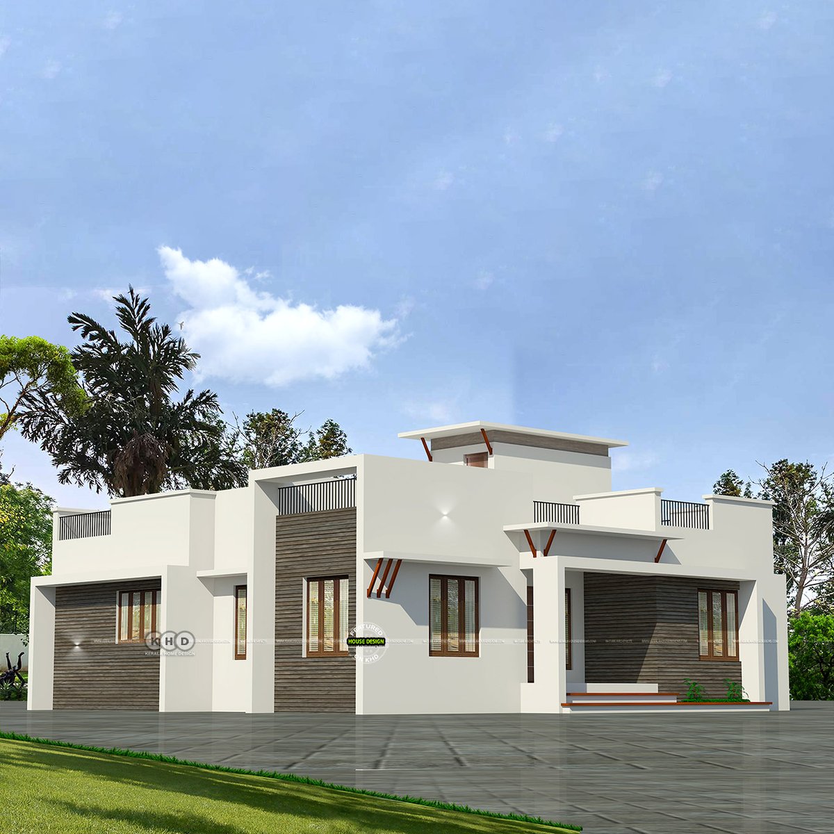 3 BHK single floor modern home design https://t.co/PYaoV72ebN Square feet  details Total area : 1500 Sq.Ft. No. of bedrooms : 3 Design style : Flat  roof #house #design #3drendering #smallbudget #singlefloor #Kerala # homedesign, image size:1200x1200