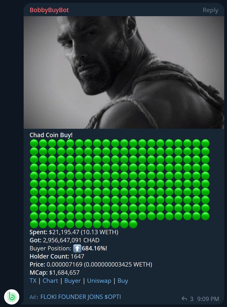 Average $CHAD enjoyooor.

Whales are incoming