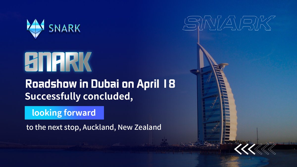 SNARK_ETH's tweet photo. The roadshow in Dubai ended perfectly with the cheers from all the communities. The next stop will be April 21, Auckland, New Zealand. Let’s look forward to it together! https://t.co/HLM4R1ig9v