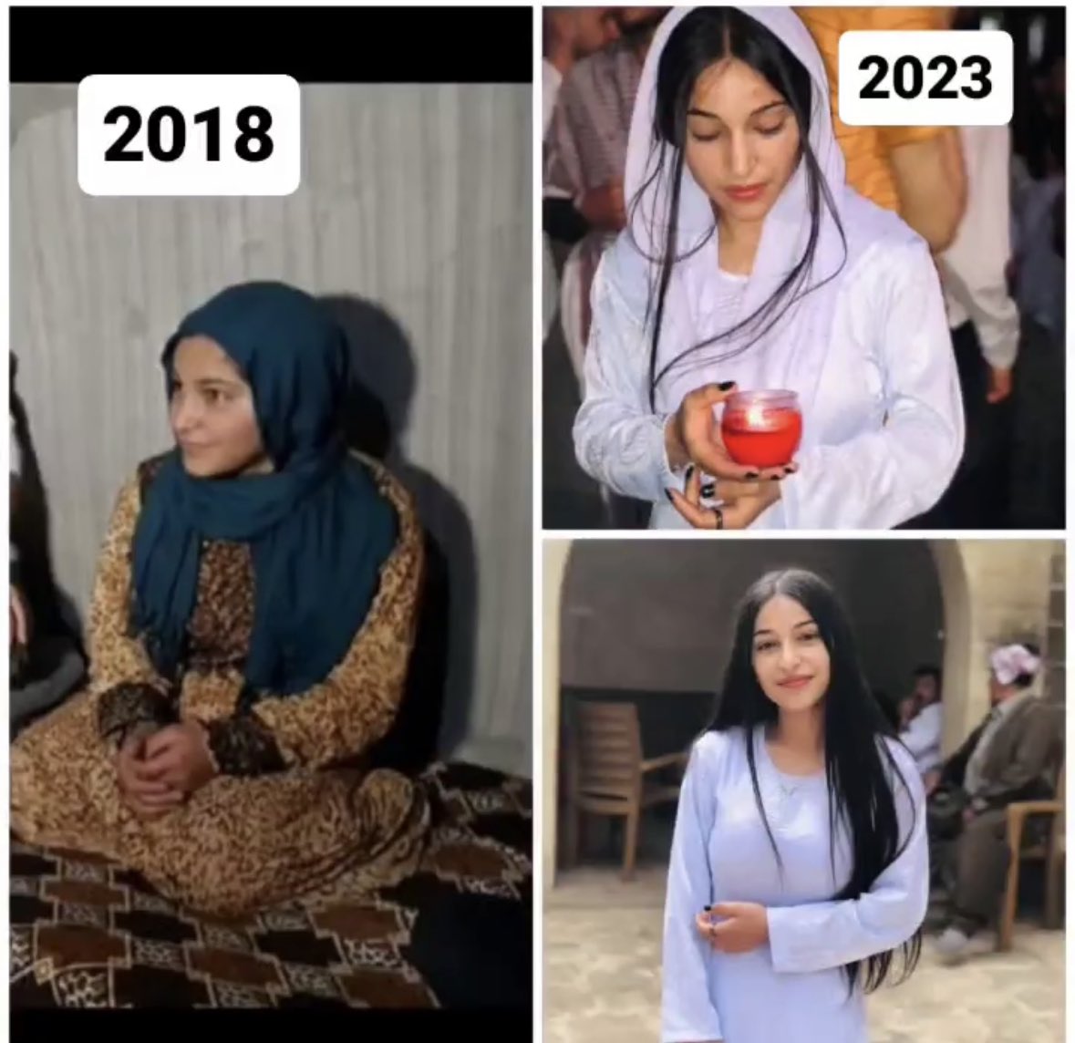 Faiza was 2018 in IS captivity.
Faiza was freed from IS captivity in 2020
Faiza is celebrating the Yezidi new year yesterday at the Lalish temple 2023
Happy #CarsemaSareSale