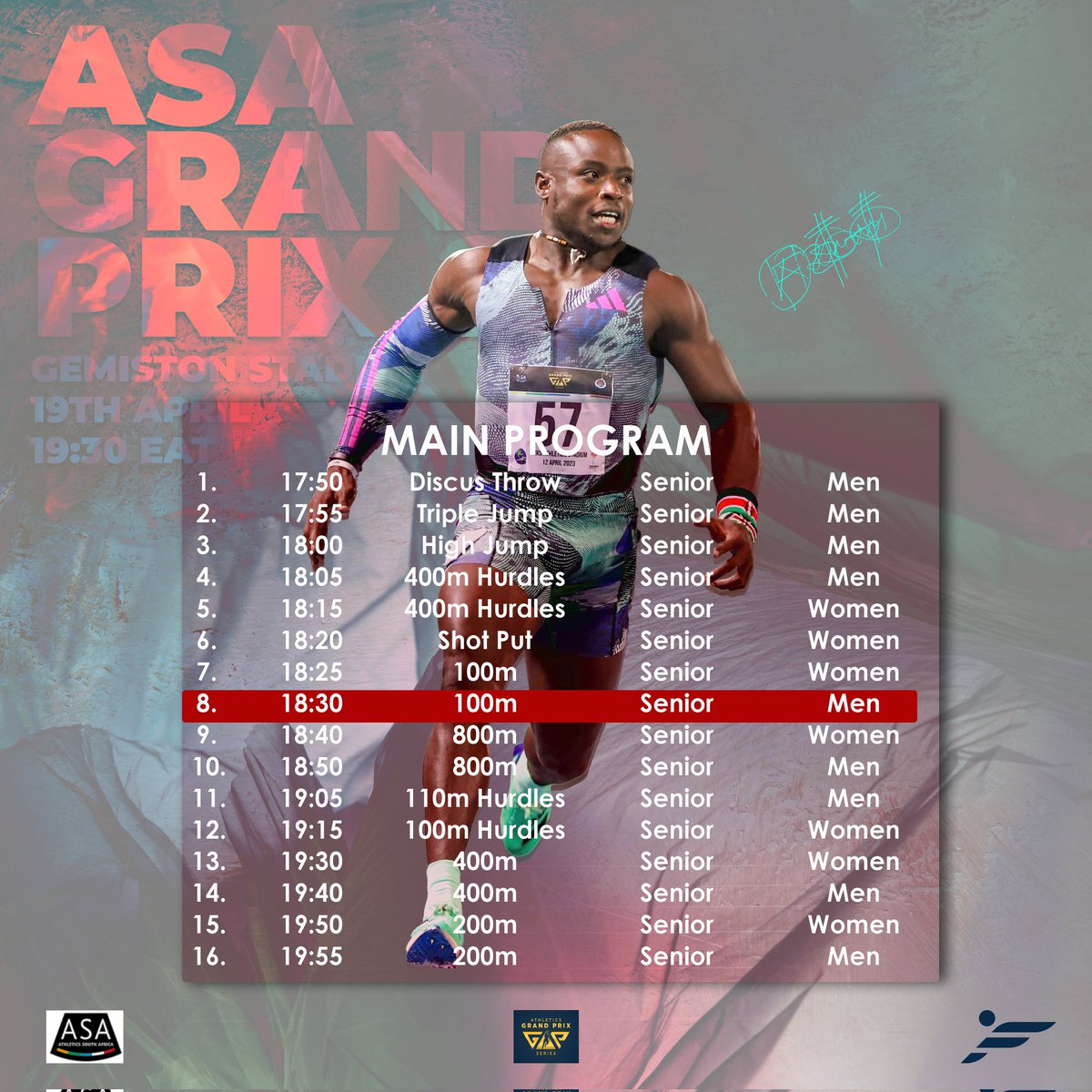 Competition day!!!
Don't miss the action today. 
100m is at 19.30EAT. Live on supersport variety 4. 

What time do you think I will run today?
Correct prediction wins a gift hamper from <a href="/trackferdy/">Trackferdy</a>
See you on TV😎 

Poster design <a href="/kamunya97/">Mukuvi𓂀</a>