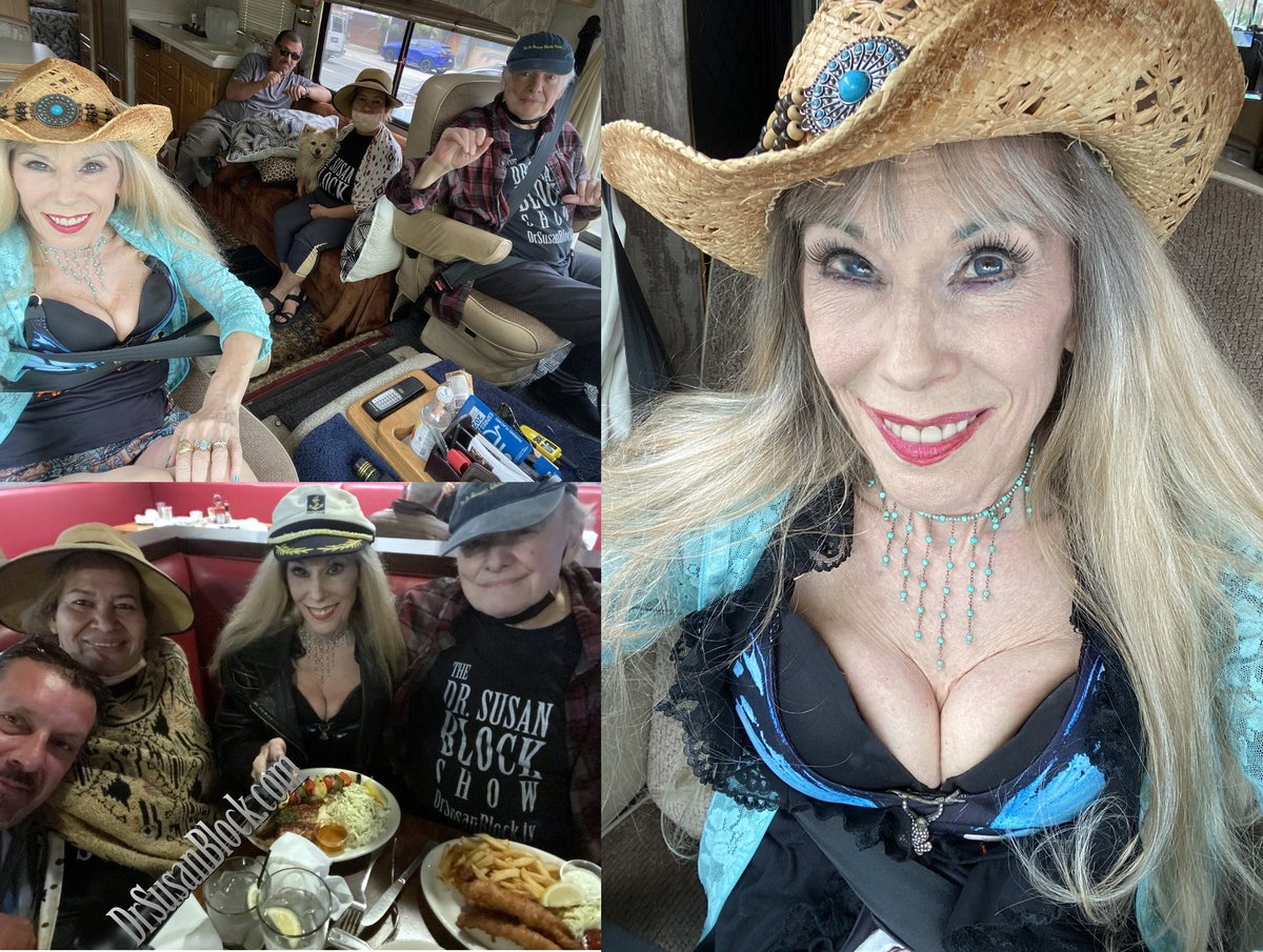 drsuzy's tweet photo. Our Great 31st Anni #RV Adventure was much  Misadventure🙃 but we had #MakeUpSex #TheBonoboWay🐵 Thx @Deauxma 4 My #Cowgirl Hat🤠 #LegAvenue 4 My #Stockings💋 +MAX 4 #31Years of #TrueLove +#Kisses💖Note the #SelfLoving #Fisherman behind us🤣 #EattheRich: https://t.co/wqbNte9uPO💒 https://t.co/2PrdGy4679