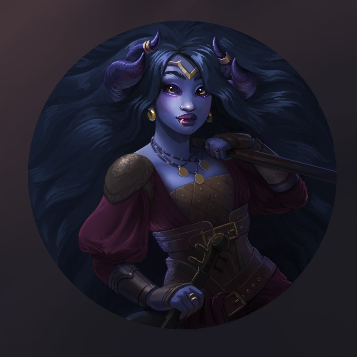 TLCook's tweet photo. @sylessae Midnight, my Tiefling Bard🎶 https://t.co/R7Uys9MG4d