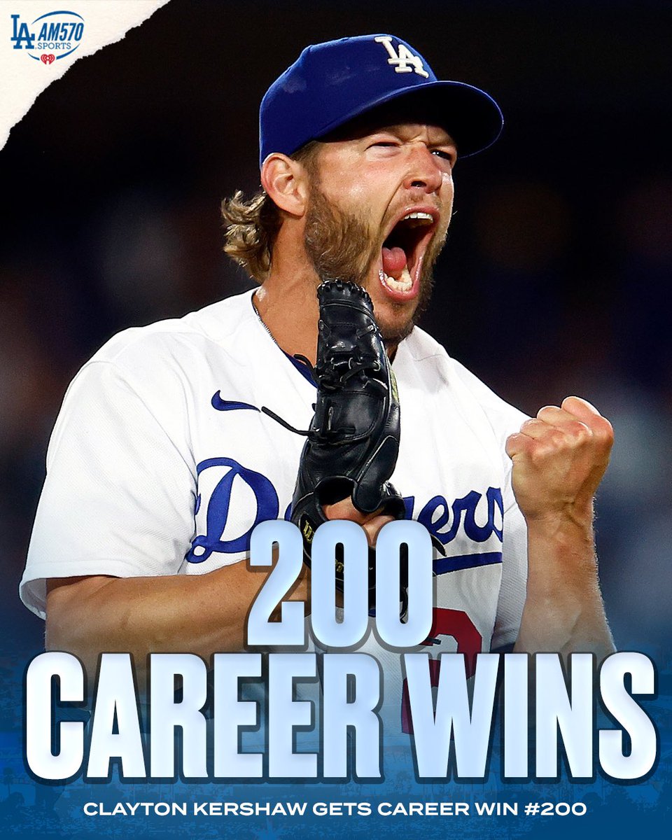 AM570LASports's tweet photo. Kersh joins the 200-win club 🐐

🎧: https://t.co/psbw6Ylg0X https://t.co/aAoLRkJJlN