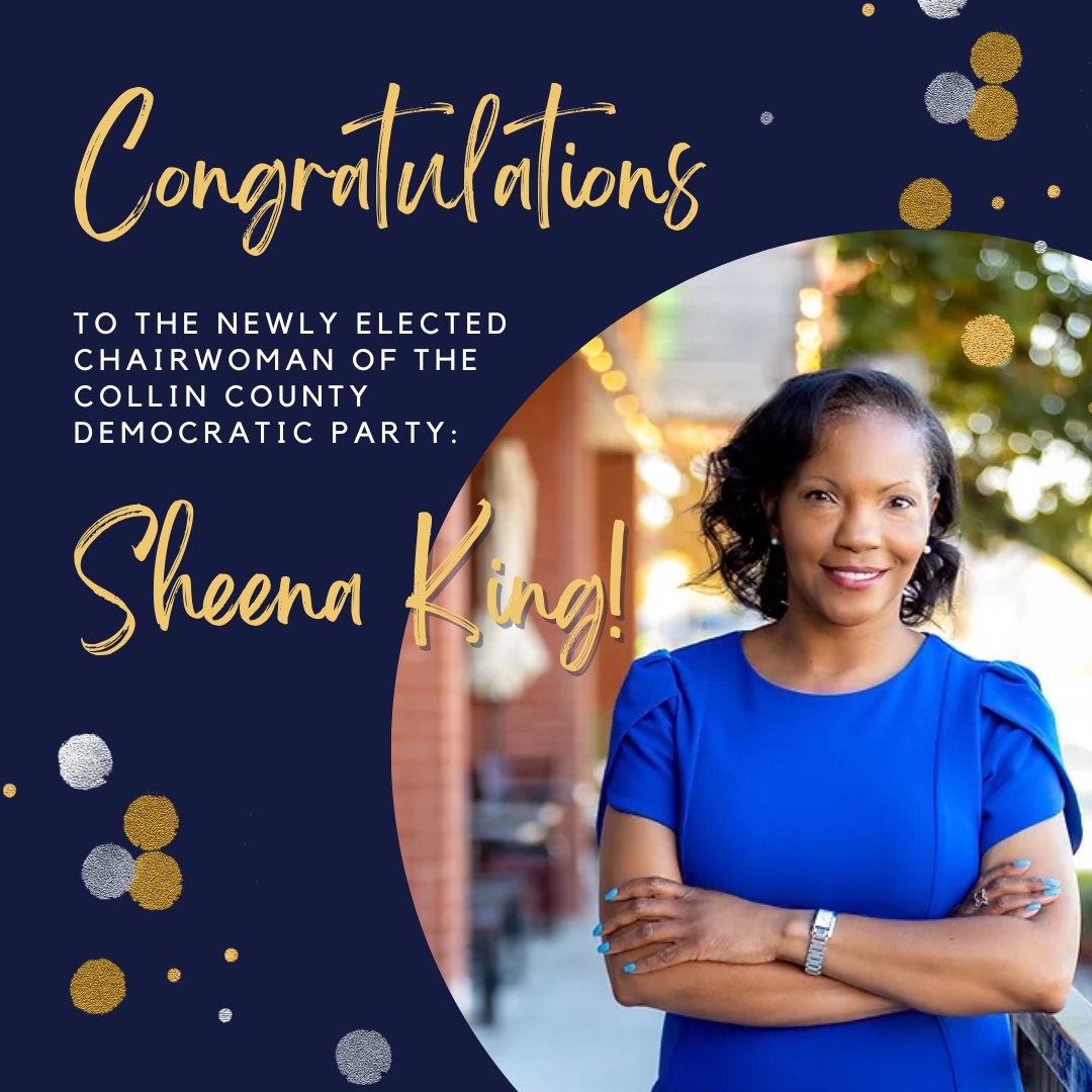 With <a href="/skingfortexas/">Sheena King for Texas</a> at the helm, the future of the Collin County Democratic Party is bright. Congratulations on your election, Madam Chairwoman!