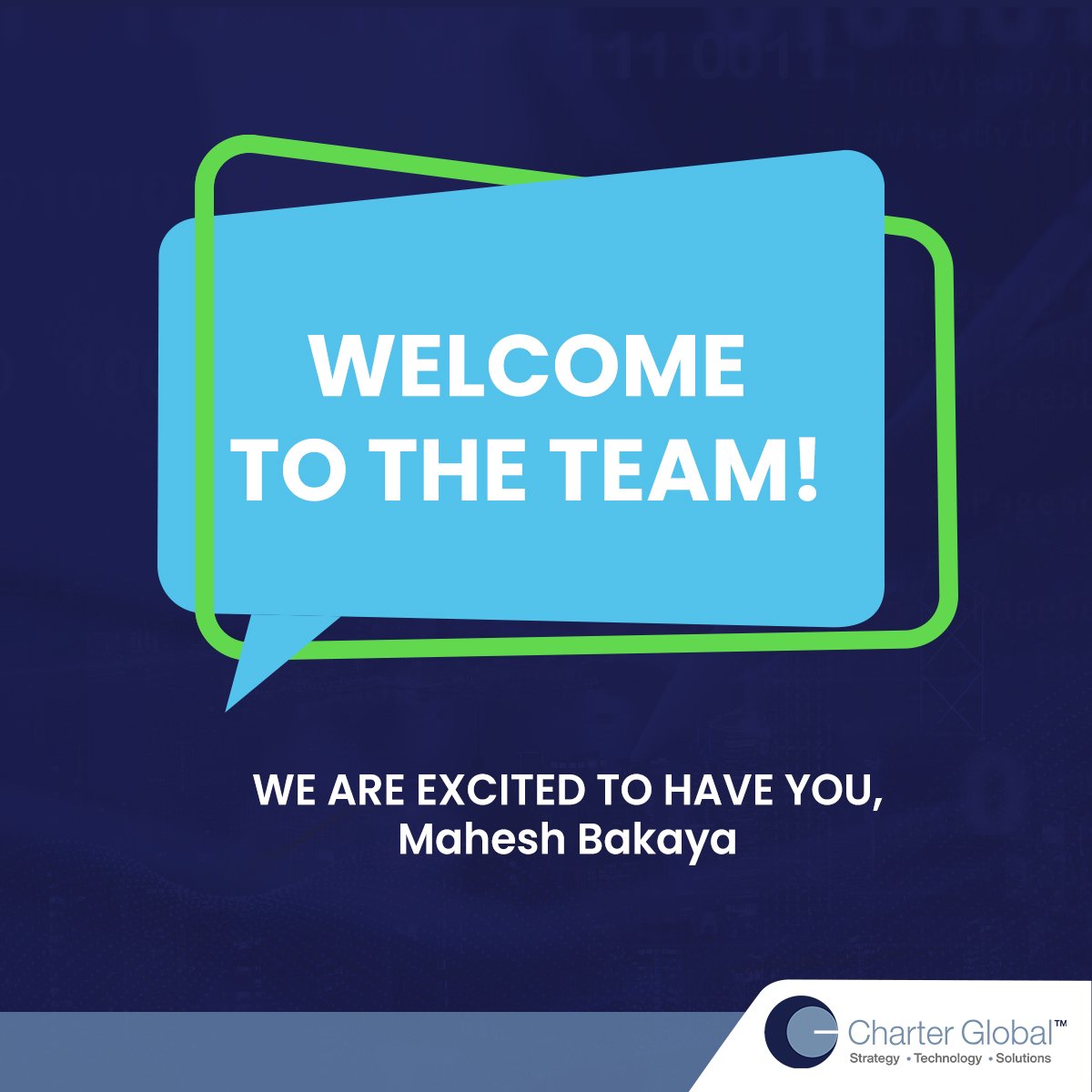 CharterGlobalCG's tweet photo. Welcoming our newest addition to the Charter Global family - Mahesh Bakaya! He has joined our team as Director of Client Solutions. Looking forward to working together!
#CharterGlobal #NewEmployee #Team #Atlanta #GA https://t.co/WJZcuz4EXA